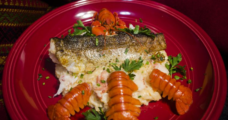 Rainbow Trout with Crawdad Risotto!